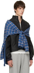 We11done Black Coated Layered Harrington Jacket