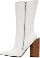 Pushbutton White Heart Boots