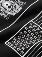 4SDESIGNS - Printed Cotton-Jersey T-Shirt - Black