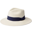 Frescobol Carioca - Rafael Grosgrain-Trimmed Straw Panama Hat - Blue