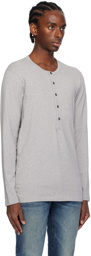 TOM FORD Gray Patch Long Sleeve Henley