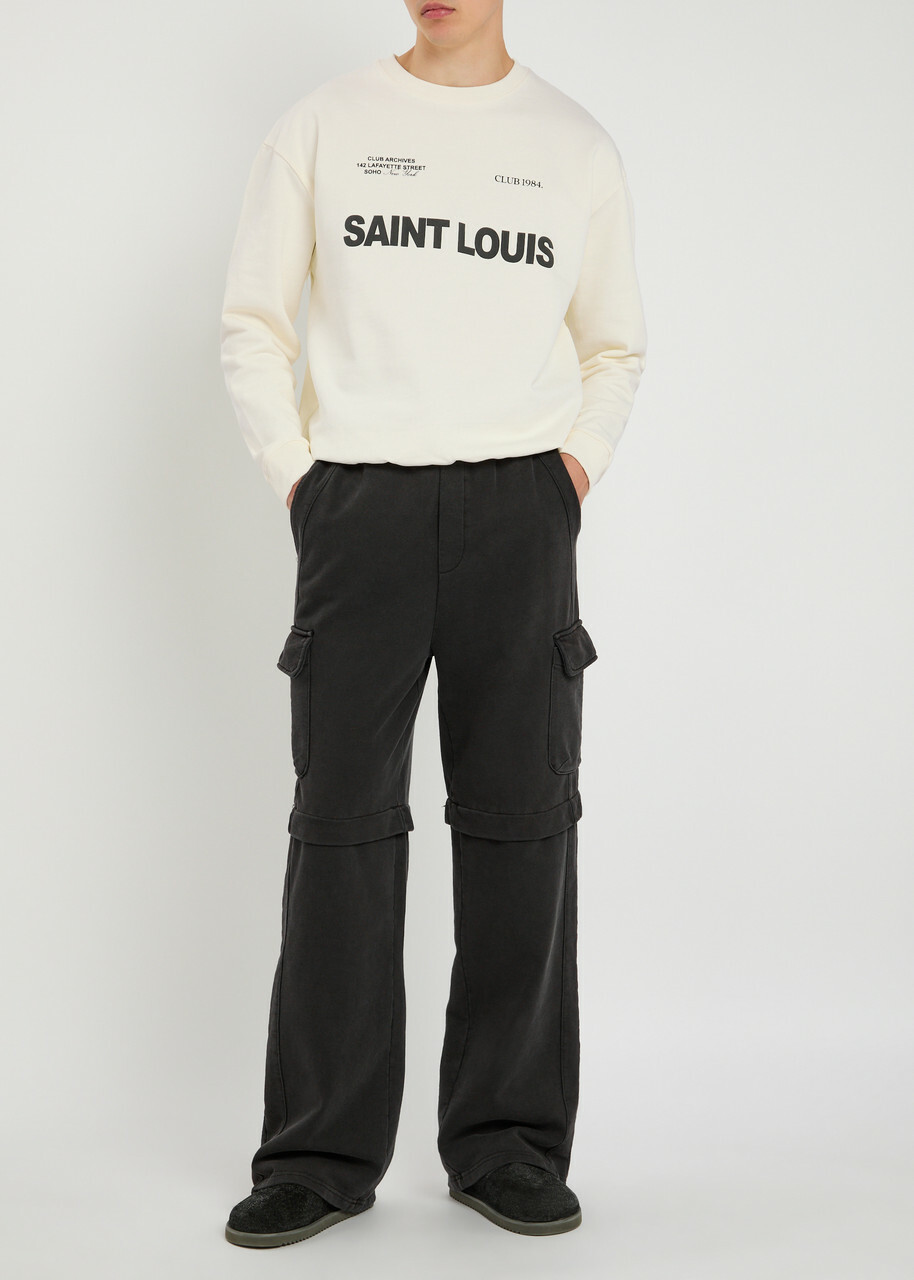 Club 1984 Saint Crew Logo-print Cotton Sweatshirt Cream