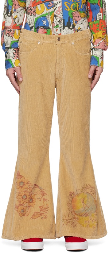 Photo: ERL Beige Flared Trousers