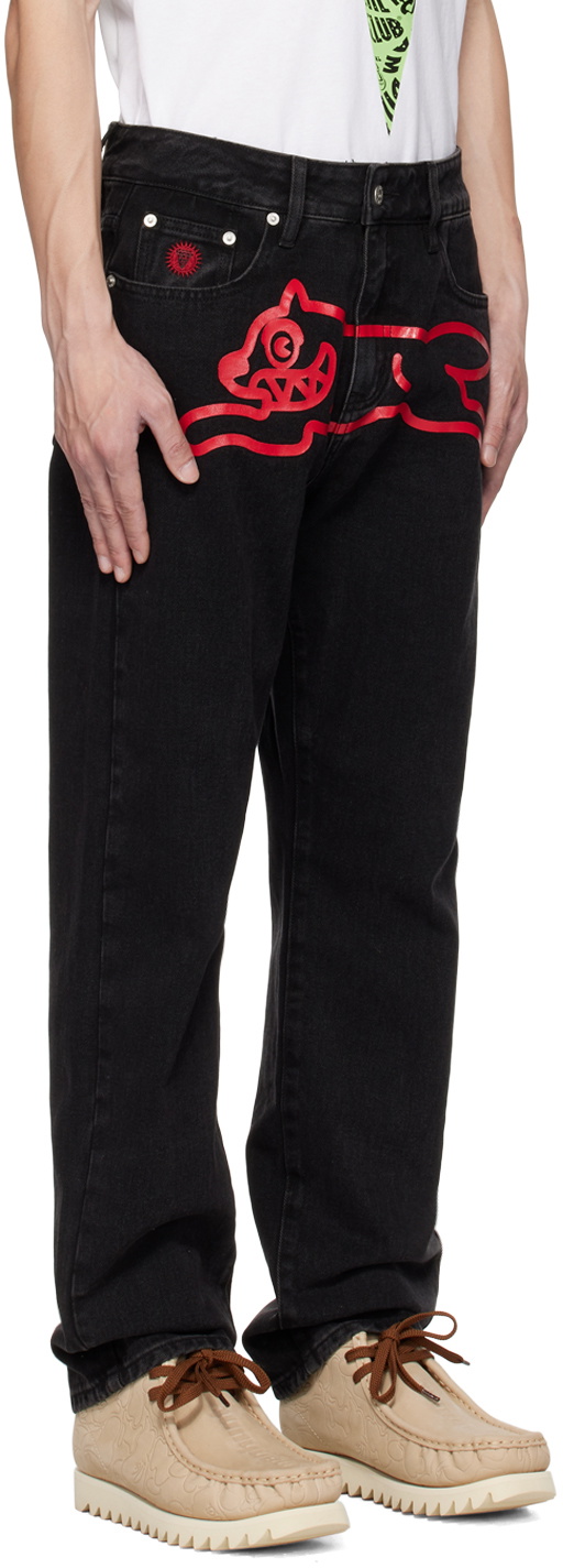 ICECREAM Black Running Dog Jeans ICECREAM