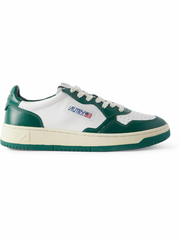 Photo: Autry - Medalist Two-Tone Leather Sneakers - Green