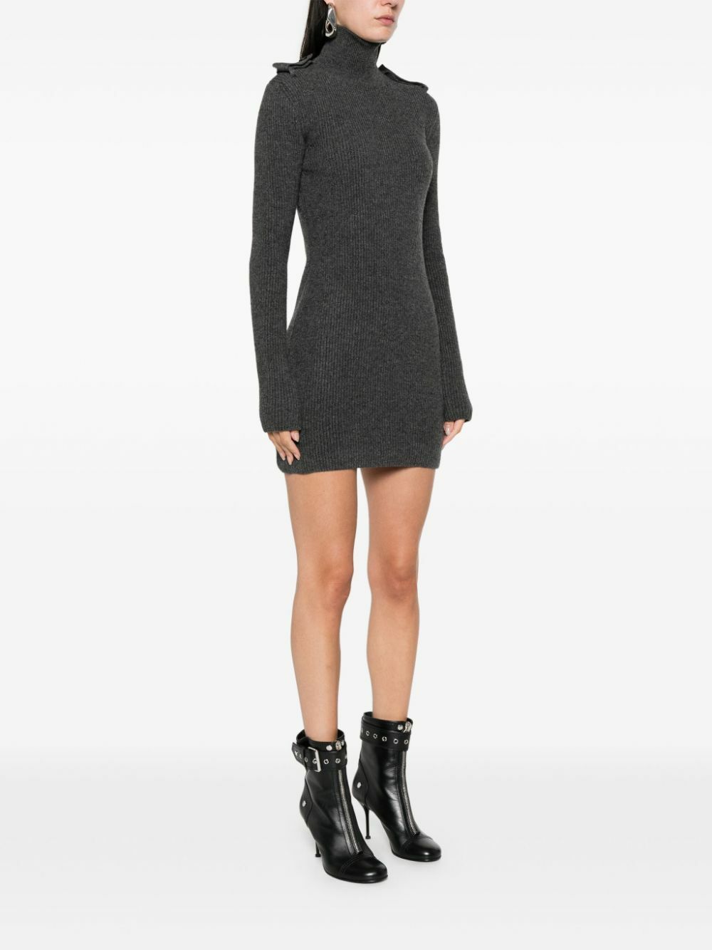 ワンピース alexander mcqueen FW24 Ribbed knit dress (798352Q1BAQ 1000) Alexander McQueen Ribbed Knit Dress Alexander McQueen