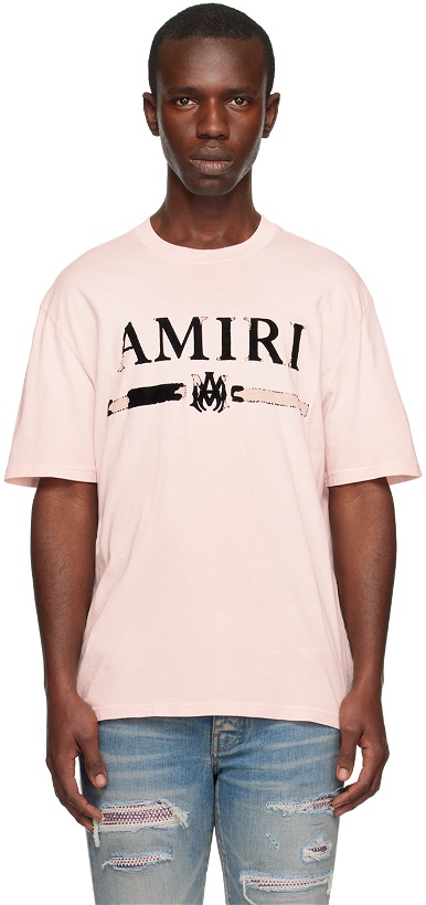 Photo: AMIRI Pink M.A. Bar T-Shirt