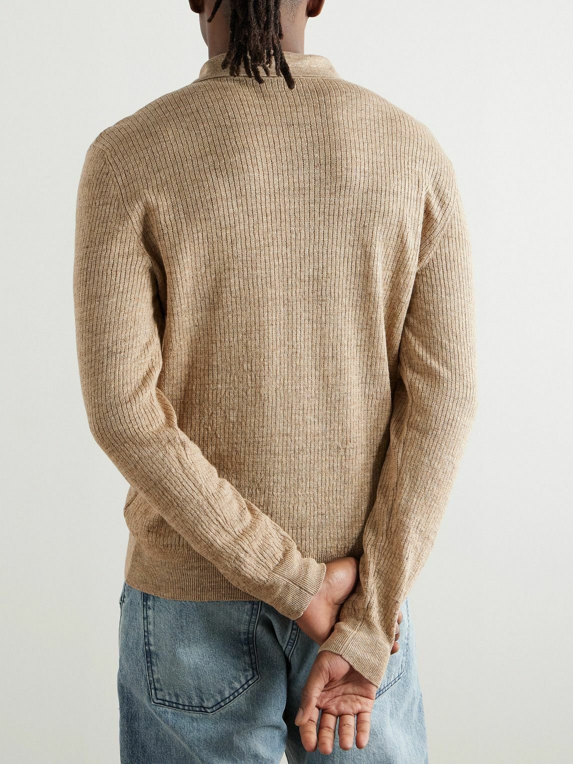 Barena - Pevaron Ribbed Linen and Cotton-Blend Polo Shirt - Neutrals