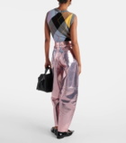 Ganni Metallic barrel-leg jeans