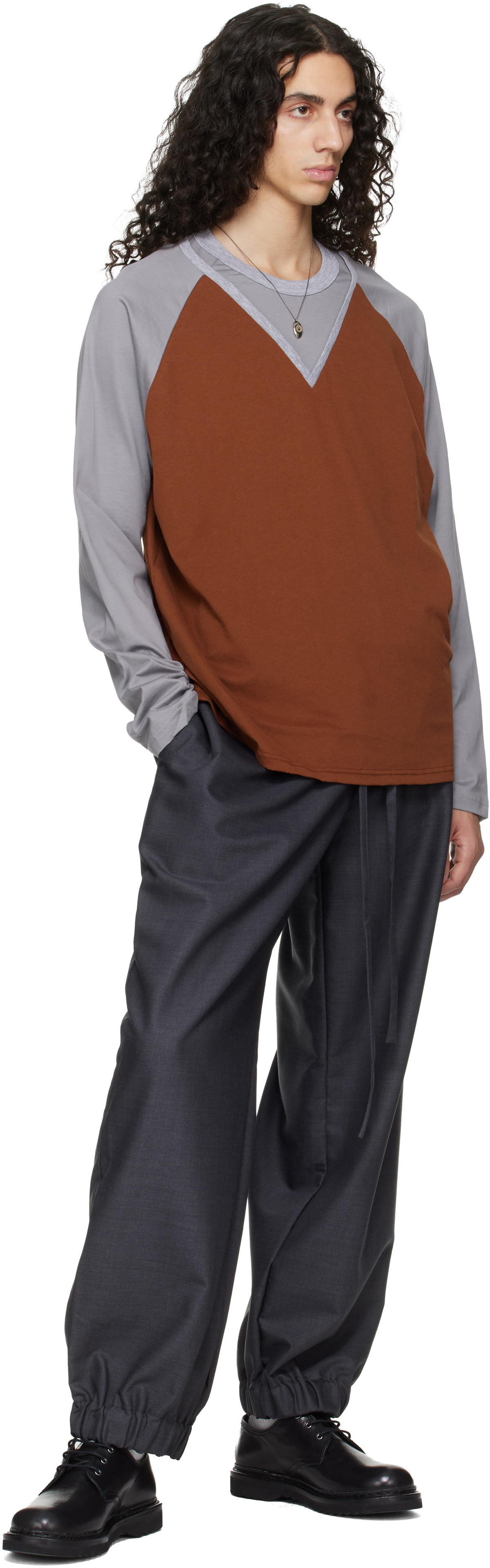 Serapis Gray Wool Draped Lounge Pants