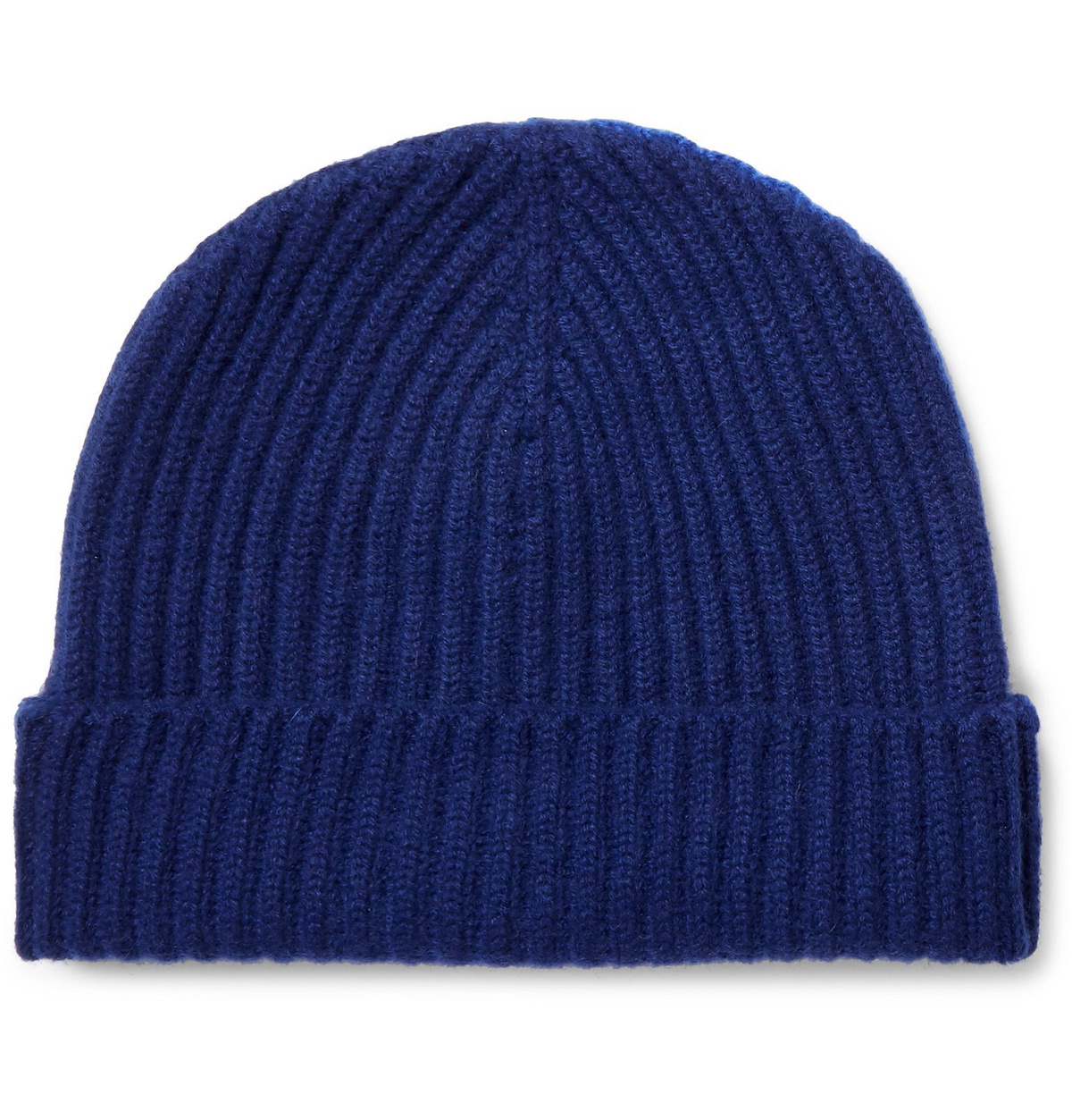 Begg & Co - Colour-Block Ribbed Cashmere Beanie - Blue