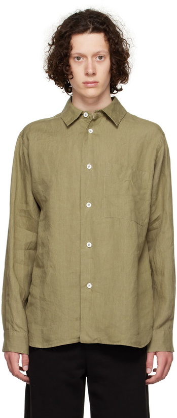 Photo: Margaret Howell Green Washed Khaki Shirt