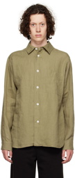 Margaret Howell Green Washed Khaki Shirt