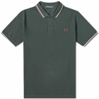 Fred Perry Authentic Men's Slim Fit Twin Tipped Polo Shirt in Night Green