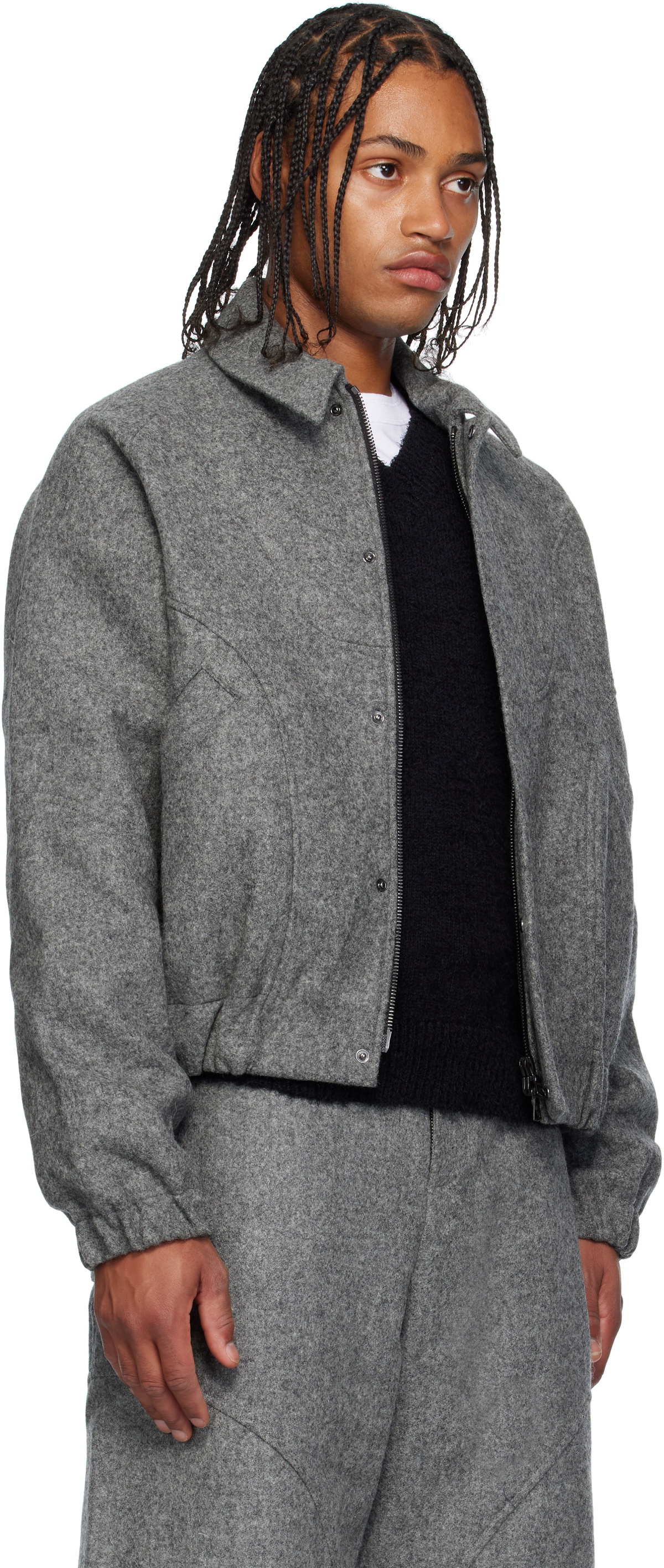 SAGE NATION Gray Jiji Wool Jacket SAGE NATION