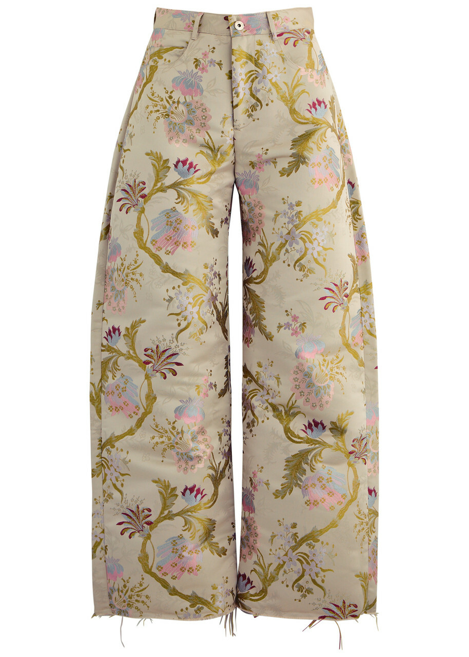 Marques' Almeida Floral Brocade Wide-leg Trousers Multicoloured