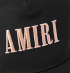 AMIRI - Logo-Embroidered Cotton-Canvas and Mesh Baseball Cap - Black