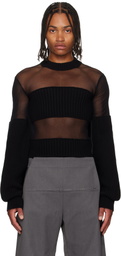 Jean Paul Gaultier Black Mesh Cut Out Details Top