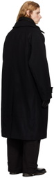 COOR Black Cashmere-Blend Balmacaan Coat