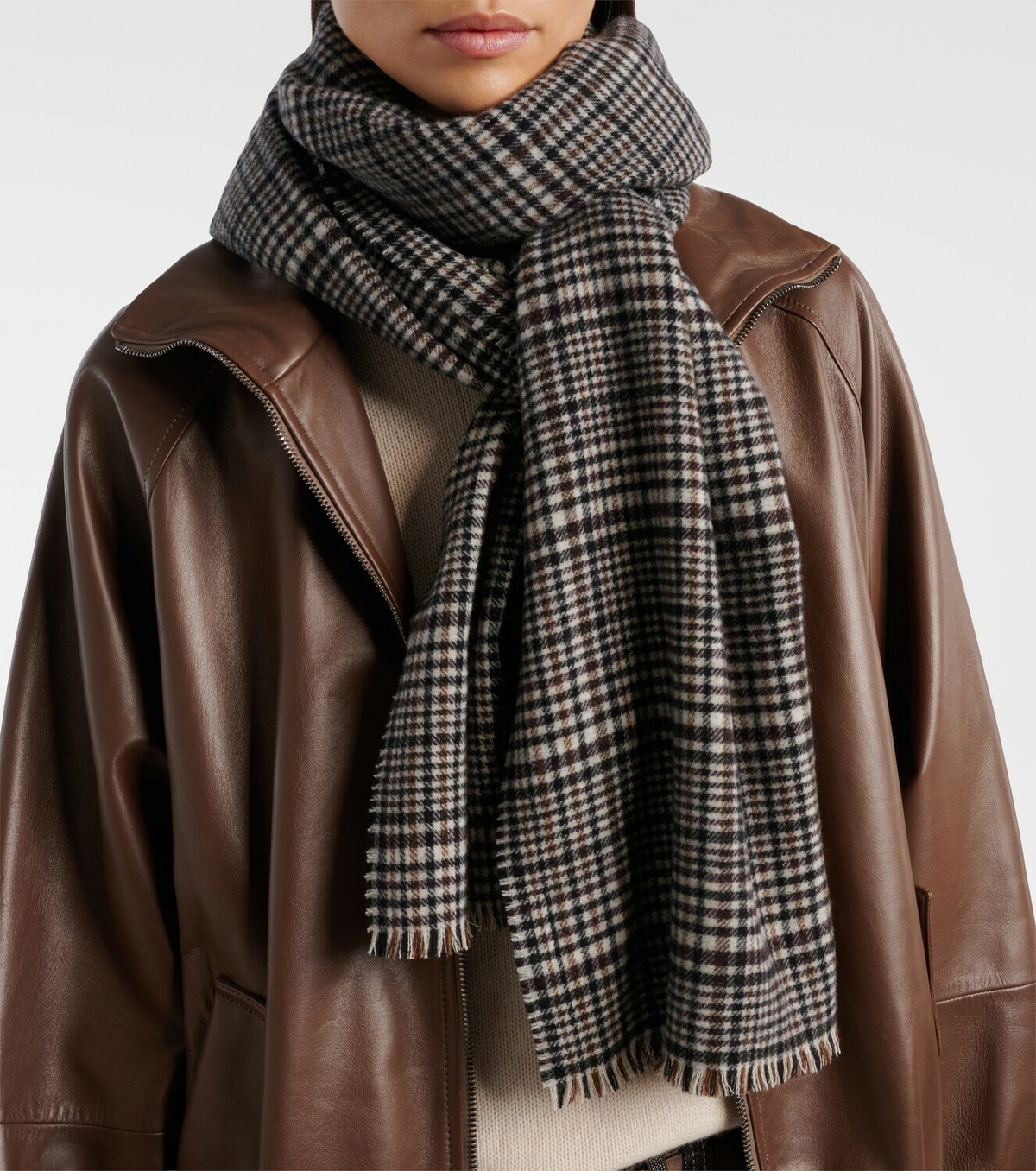 Brunello Cucinelli Cashmere checked scarf