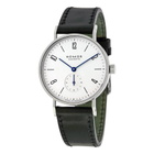 Nomos Tangente Galvanized White Dial Black Leather Mens Watch 101