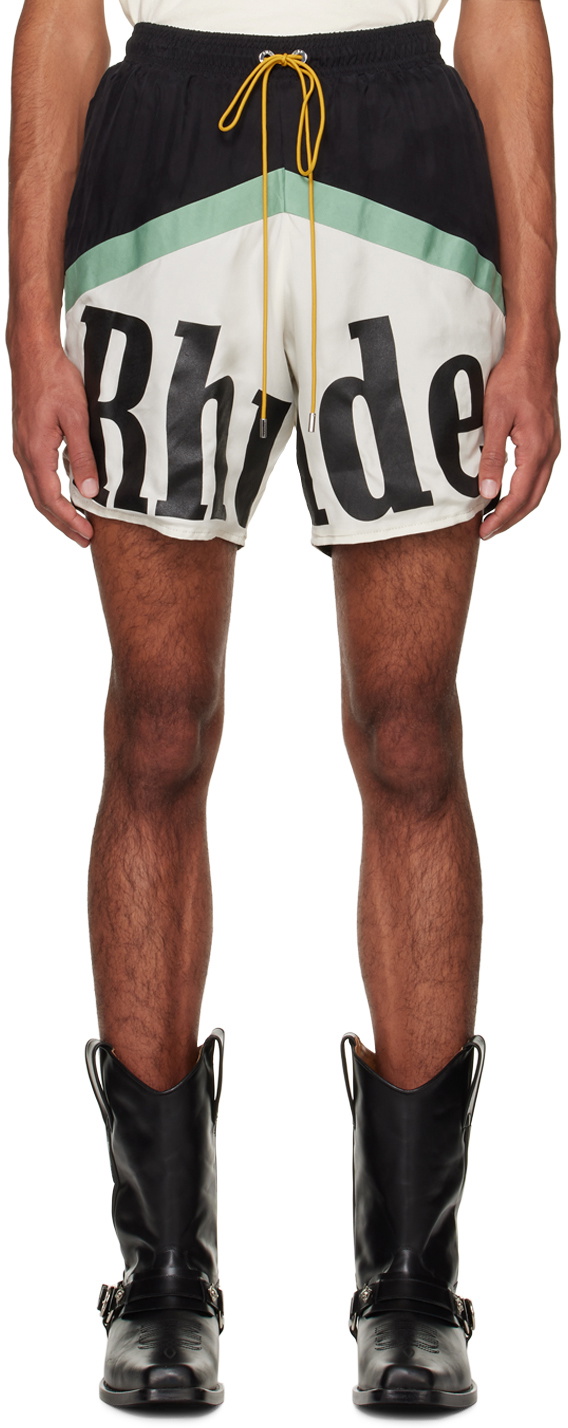 Rhude Black & Off-White Rhude Awakening Shorts