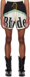 Rhude Black & Off-White Rhude Awakening Shorts