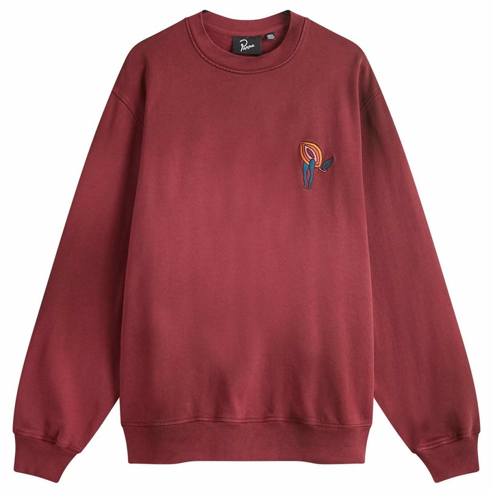 Photo: By Parra Men's Fire Lemon Sweatshirt in Washed Beet Red
