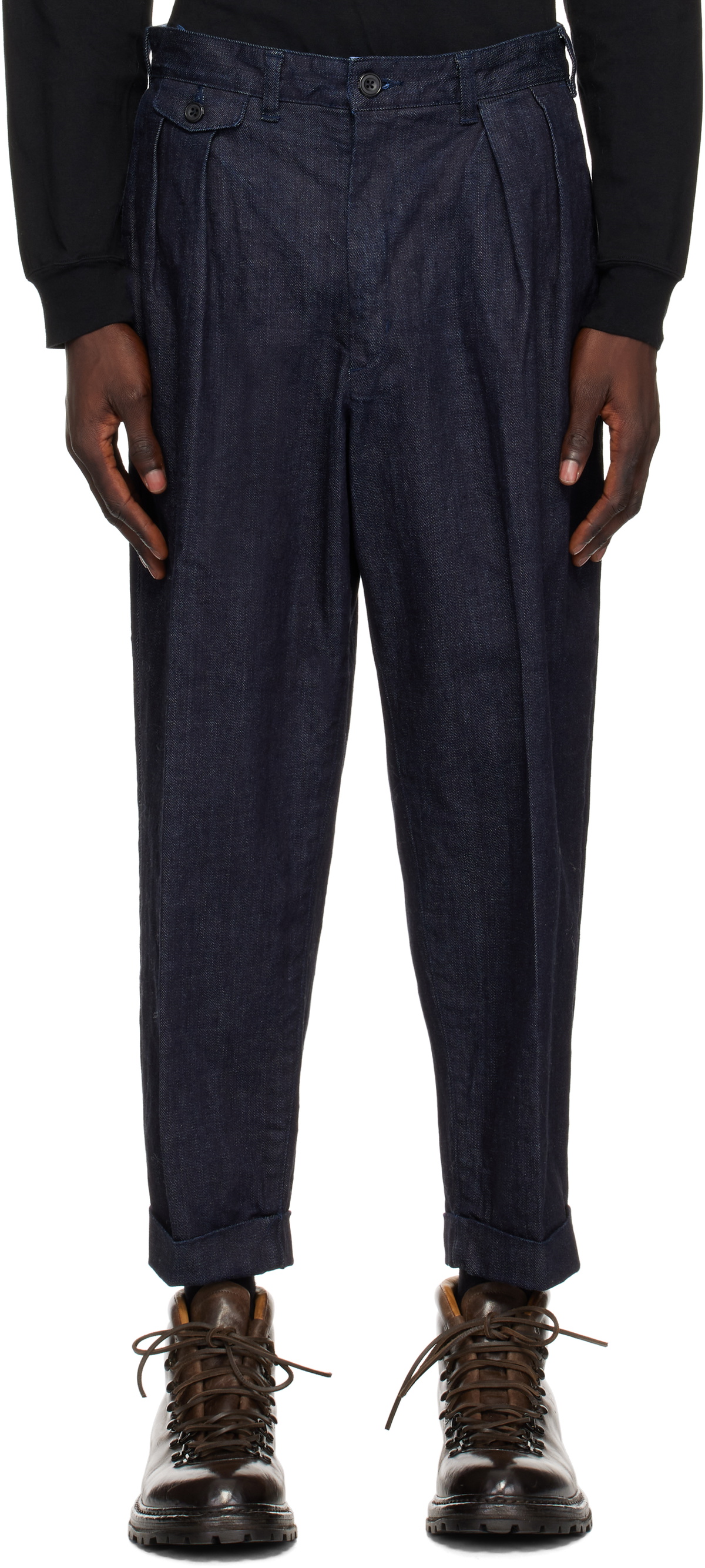 原油高対策 百名品！BEAMS PLUS 2 Pleats Denim タックジーンズ M