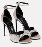 Gucci Crystal-embellished satin sandals