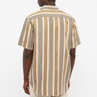 Kestin Men's Short Sleeve Granton Shirt in Ochre Stripes