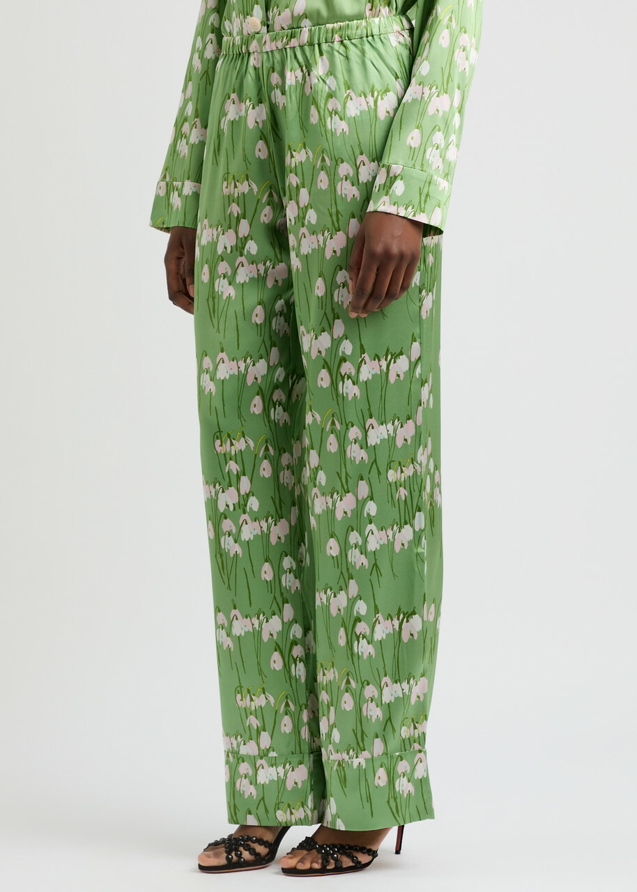 Bernadette Louis Floral-print Stretch-silk Pyjama Trousers Multi Print