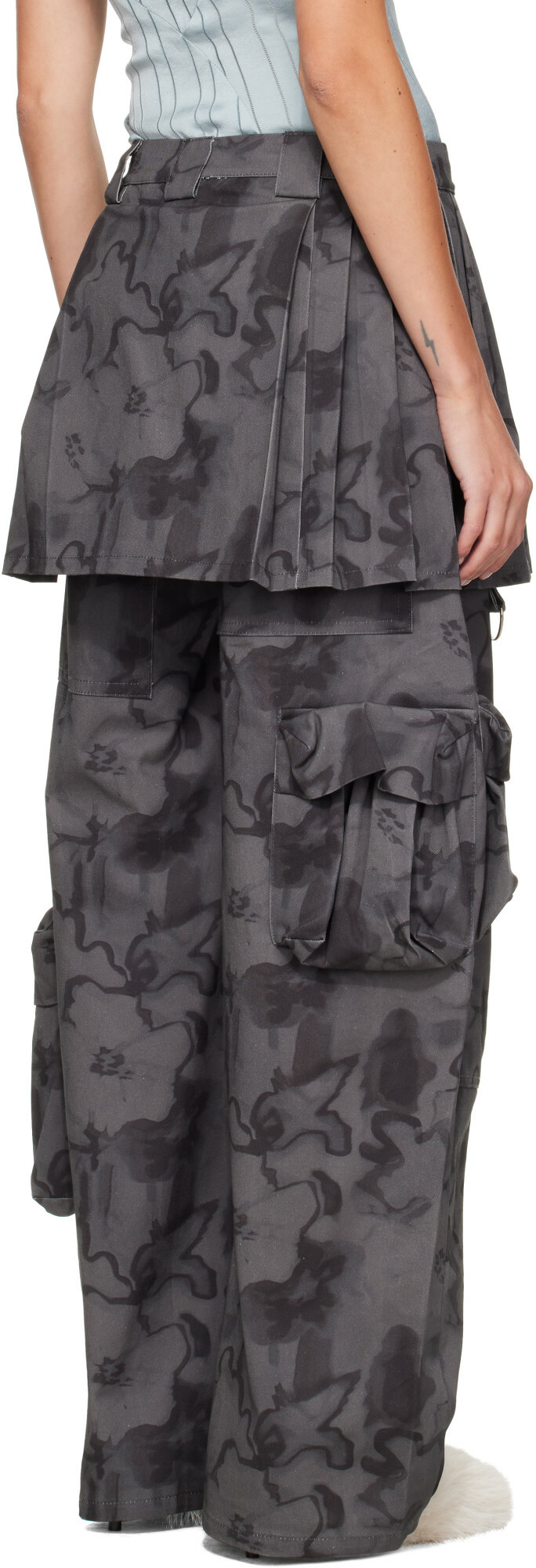 Collina Strada Gray & Black Lawn Skirt Cargo Pants