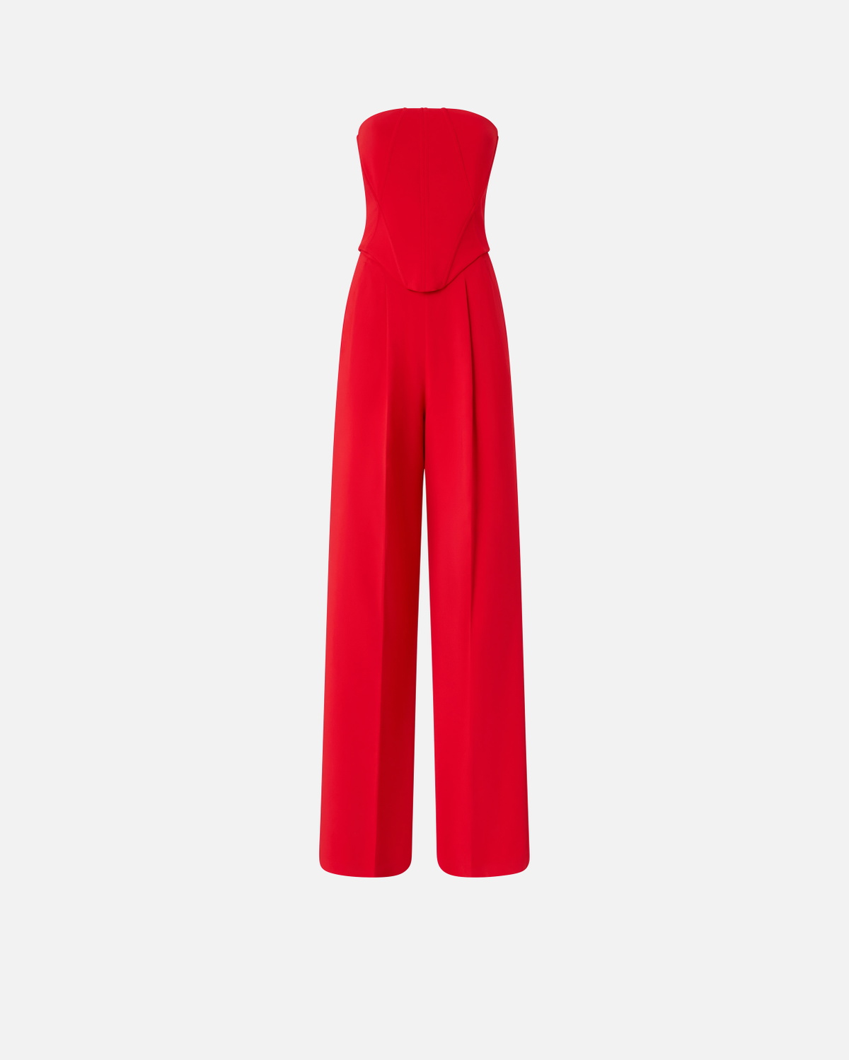 Pinko Elegant Bustier Jumpsuit With Wide Leg Trousers Lively Red