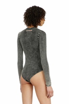 Diesel Cotton bodysuit with buttoned front - Bodysuits Womens in Grey