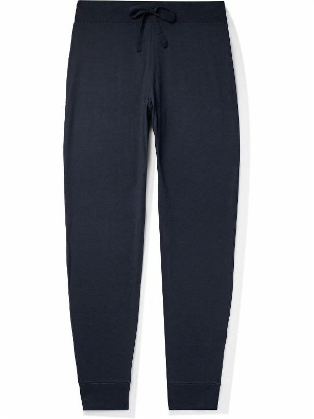Photo: Håndværk - Tapered Cotton-Jersey Pyjama Trousers - Blue