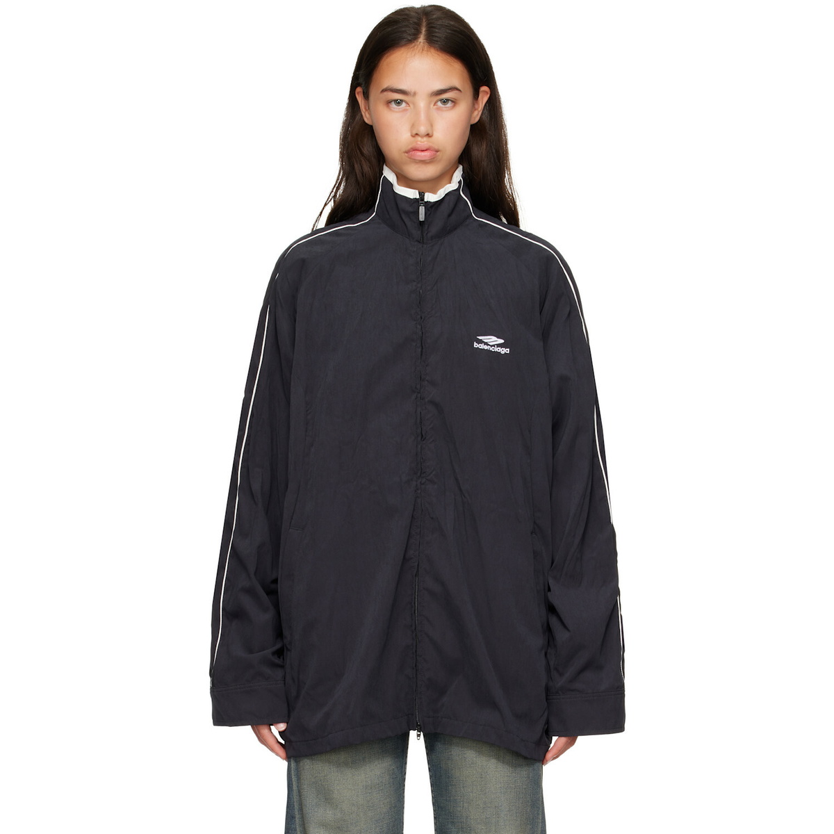 Balenciaga Black Fluid Peachy Track Jacket