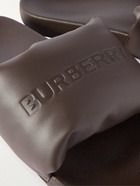 Burberry - Logo-Debossed Padded Leather Slides - Brown