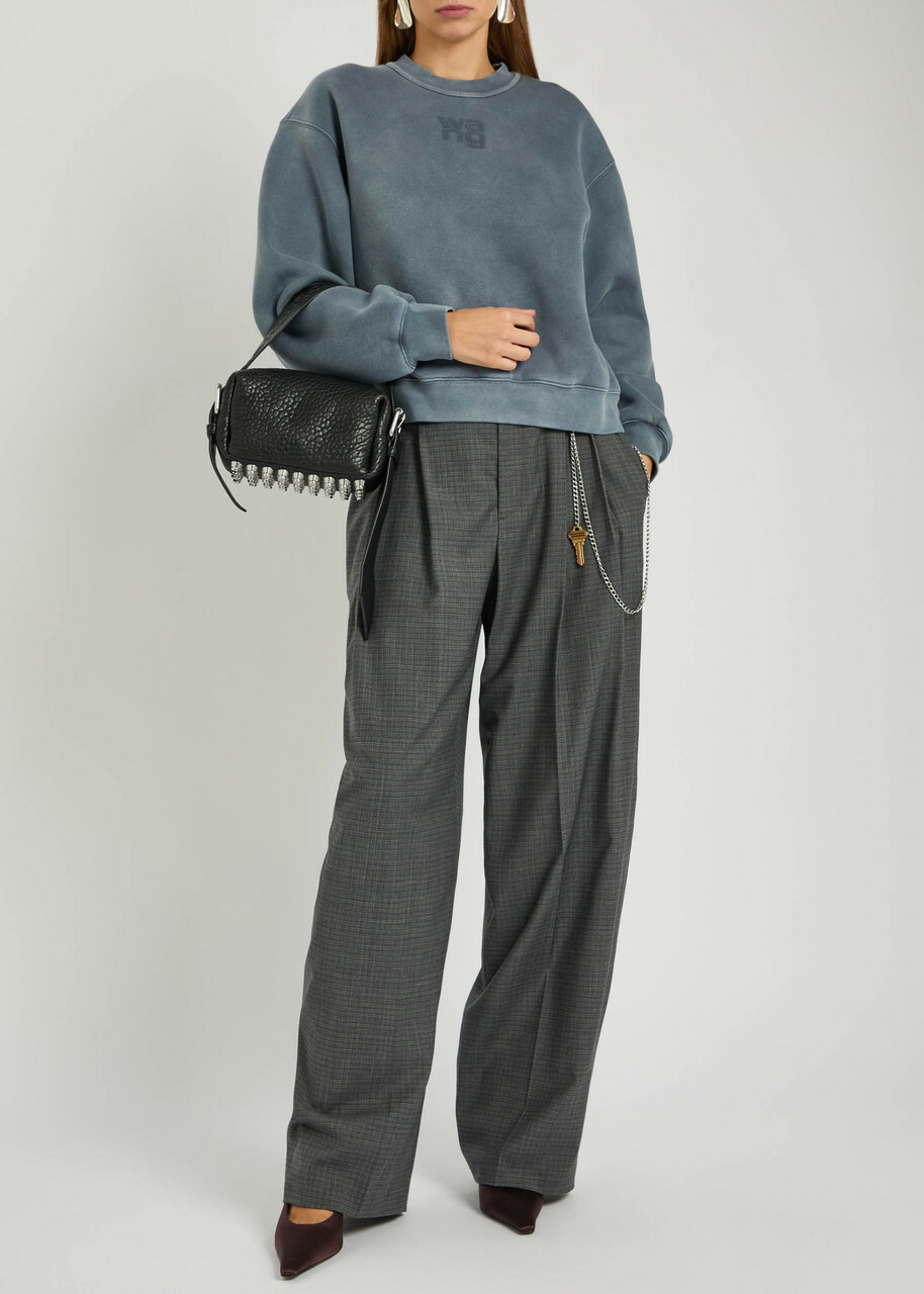 Alexanderwang.t Logo Cotton-blend Sweatshirt Blue