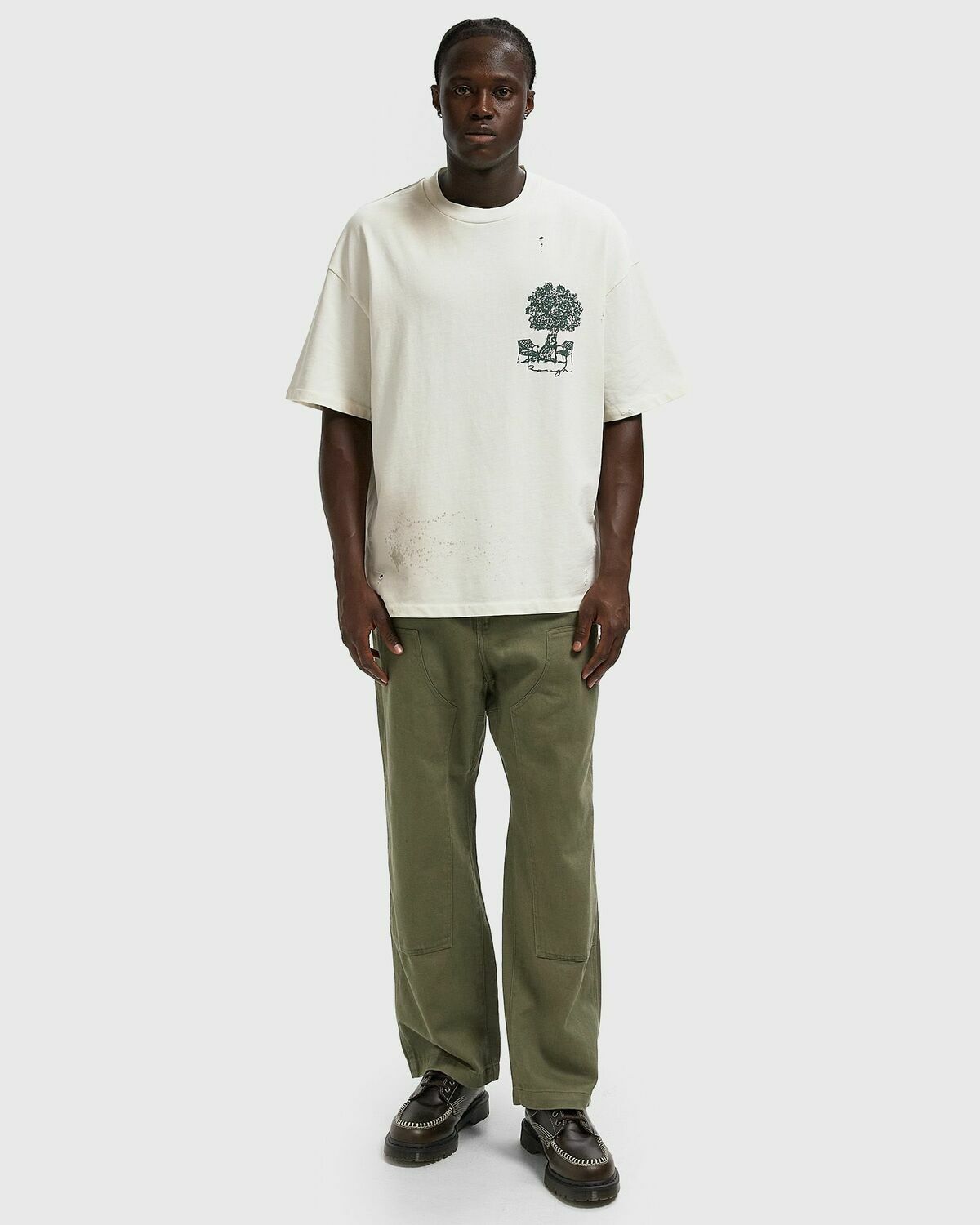 Rough. AVLI T-SHIRT White Mens Shortsleefe