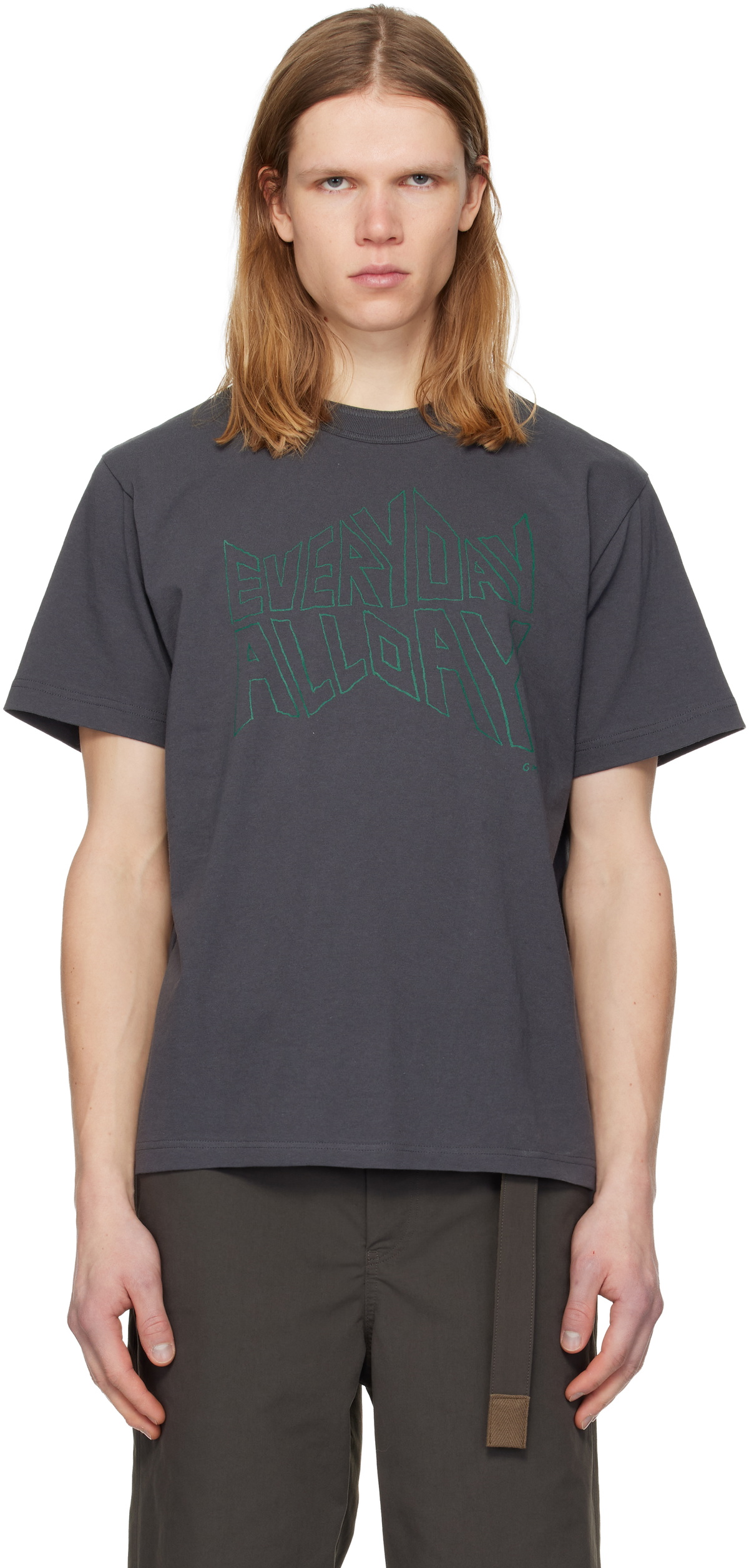 sacai Black WTAPS Edition Flock Print T-shirt Sacai