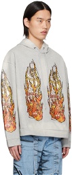 Who Decides War Gray Flame Glass Hoodie