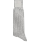 TOM FORD - Ribbed Mélange Cotton Socks - Gray