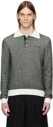 Casablanca Green & Brown Boucle Stripe Polo