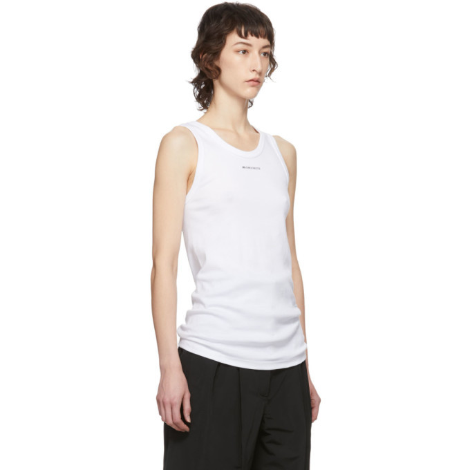 Ann Demeulemeester White Logo Tank Top Ann Demeulemeester