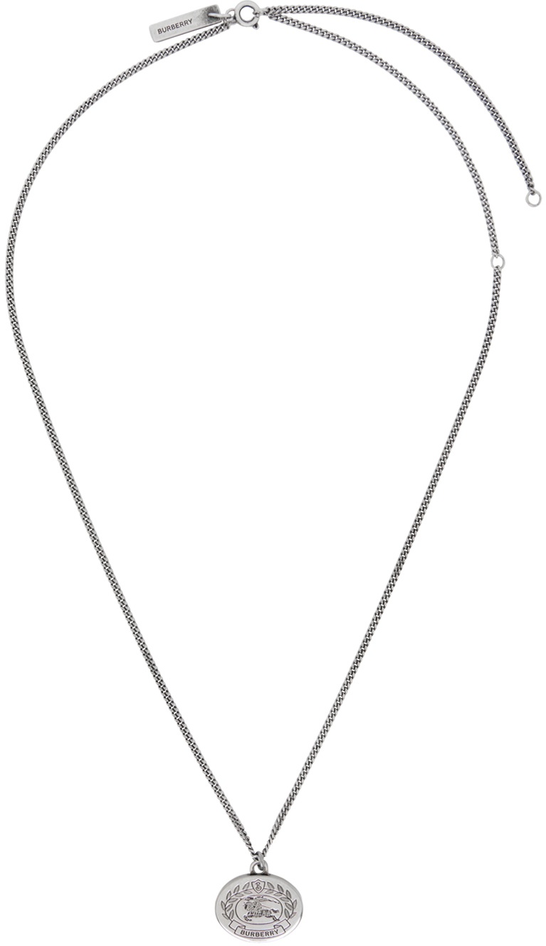 Burberry Silver EKD Logo Necklace