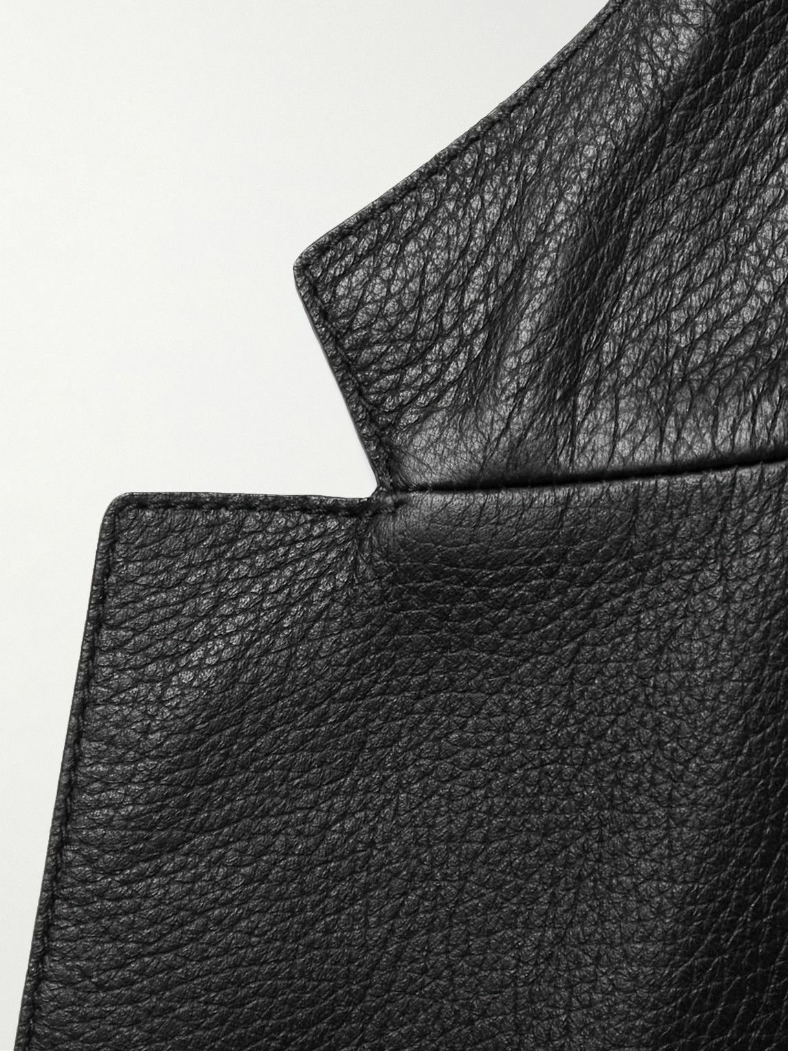 Brioni - Slim-Fit Full-Grain Leather Blazer - Black