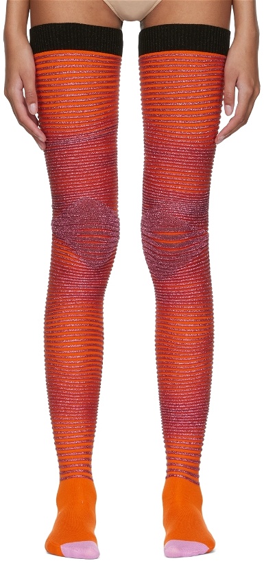 Photo: ANDREJ GRONAU SSENSE Exclusive Orange & Pink Diamond Socks