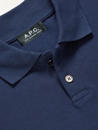 A.P.C. - Esteban Logo-Embroidered Cotton-Piqué Polo Shirt - Blue
