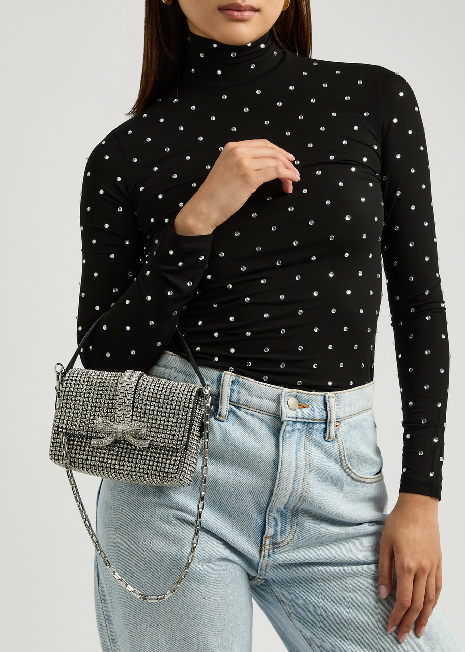 Self-portrait Micro Crystal-embellished top Handle bag - Silver - One Size